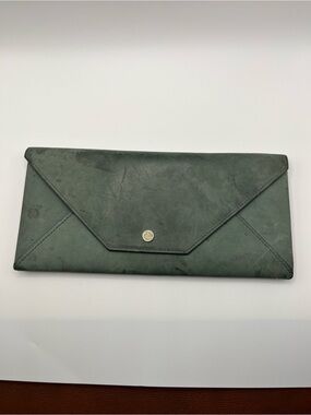 Abas leather Green Envelope Wallet